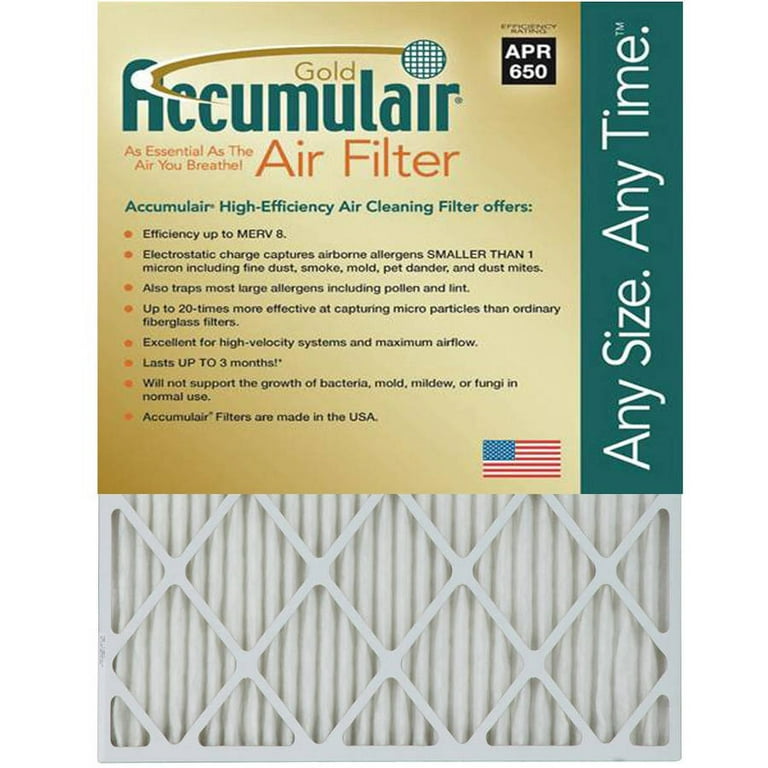 13.5x35.5 Accumulair Gold 14x36x1 MERV 8 Air Filter/Furnace Filter 2 Pack 13.5x35.5 Accumulair Gold 14x36x1 MERV 8 Air Filter/Furnace Filter 2 Pack